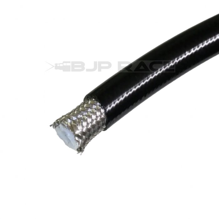 AN8 Stålomspunnen PTFE slang med PVC överdrag