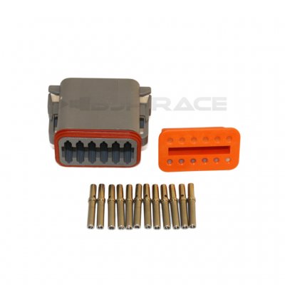 Deutsch DT 12-pol Hane med solida stift