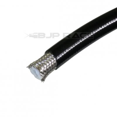 AN8 Stålomspunnen PTFE slang med PVC överdrag