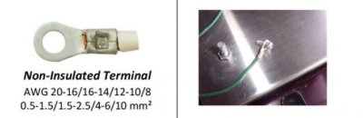 Klämkäft B för oisolerade kabelskor