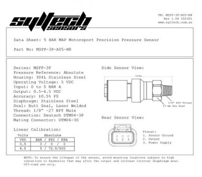 Mapsensor Syltech 5 Bar