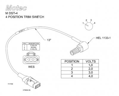 Motec 4 Position Trim Switch DS-11