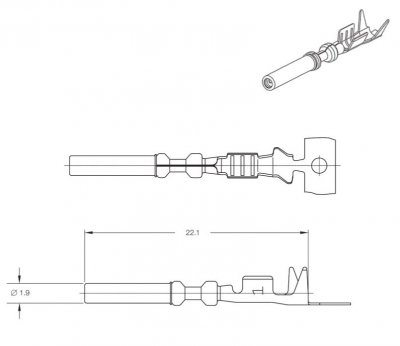Stift till ECU kontakt 5-Pack